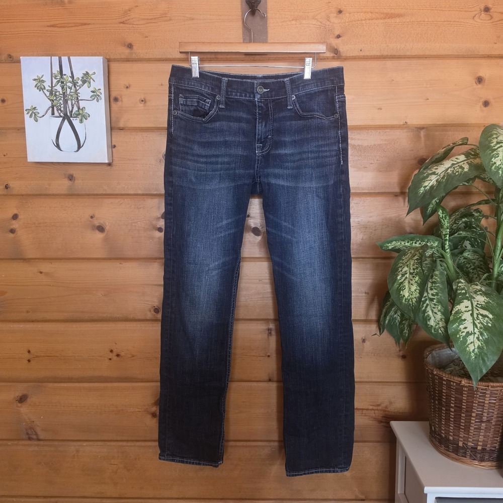 BKE Carter Dark Wash Straight Leg Stretch Denim Jean Buckle ABP2794 Preppy Sz 33